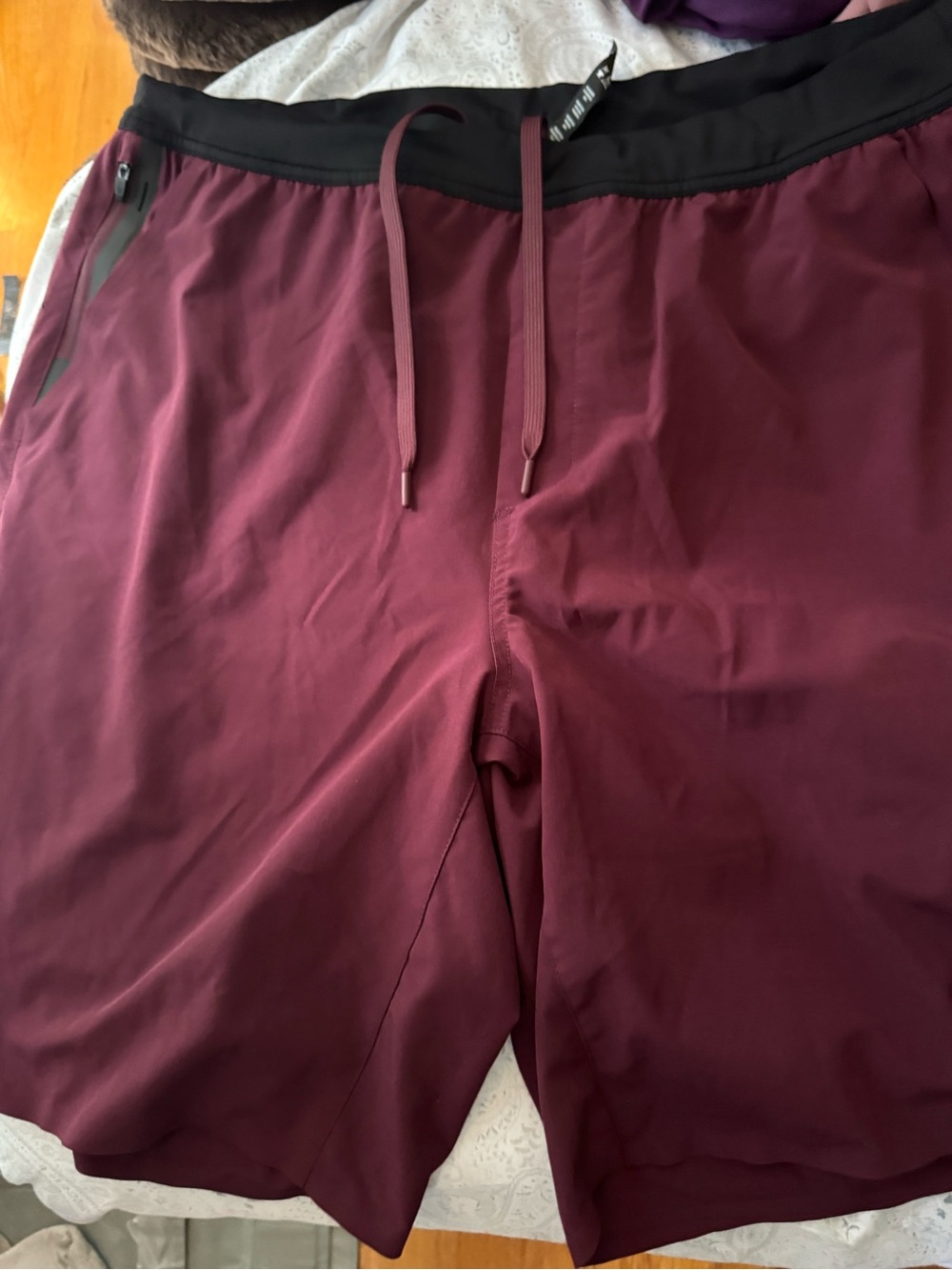 Ten Thousand Men's Athletic Shorts in Burgundy with Black Waistband